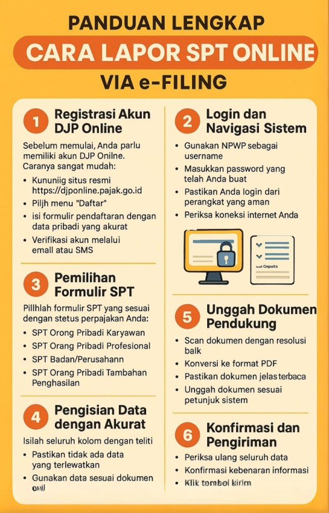 panduan lengkap lapor spt online via e-filing